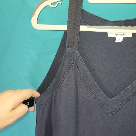 Splendid Collection Navy Blue Sleeveless V-Neck Tiered Dress XS - Picture 6 of 11